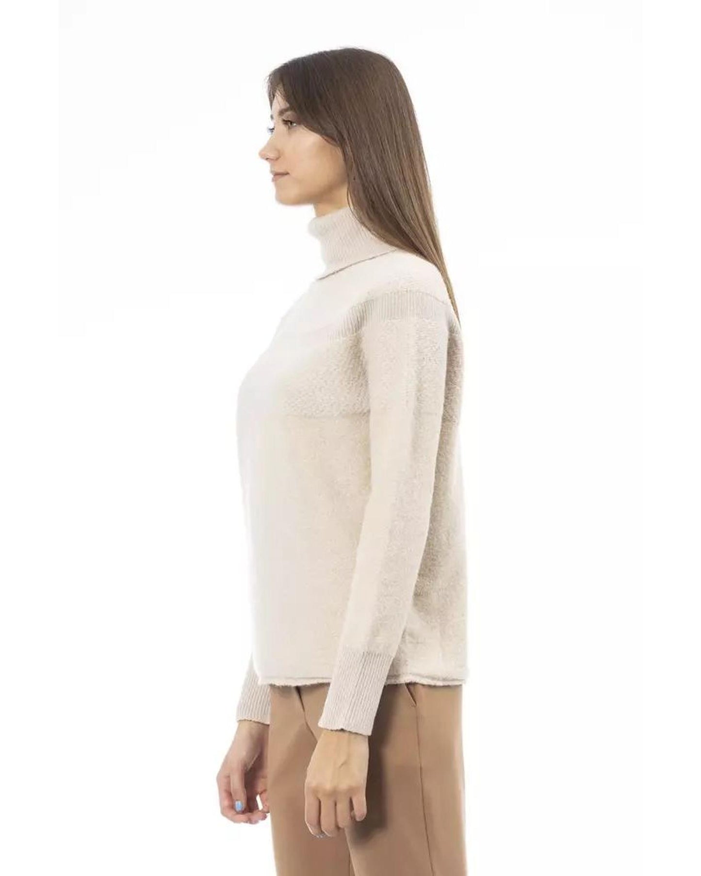 Alpha Studio Women's Beige Wool Sweater - 44 IT