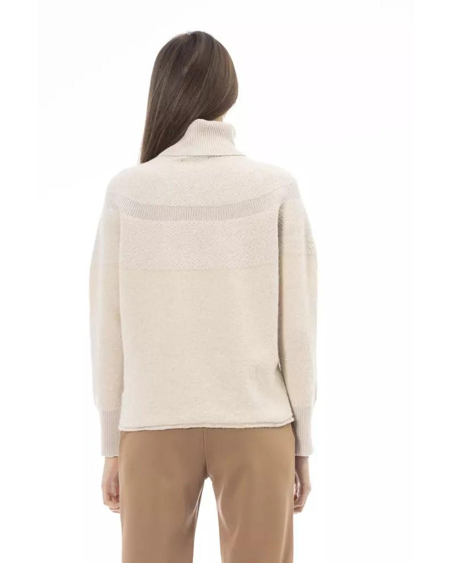 Alpha Studio Women's Beige Wool Sweater - 44 IT