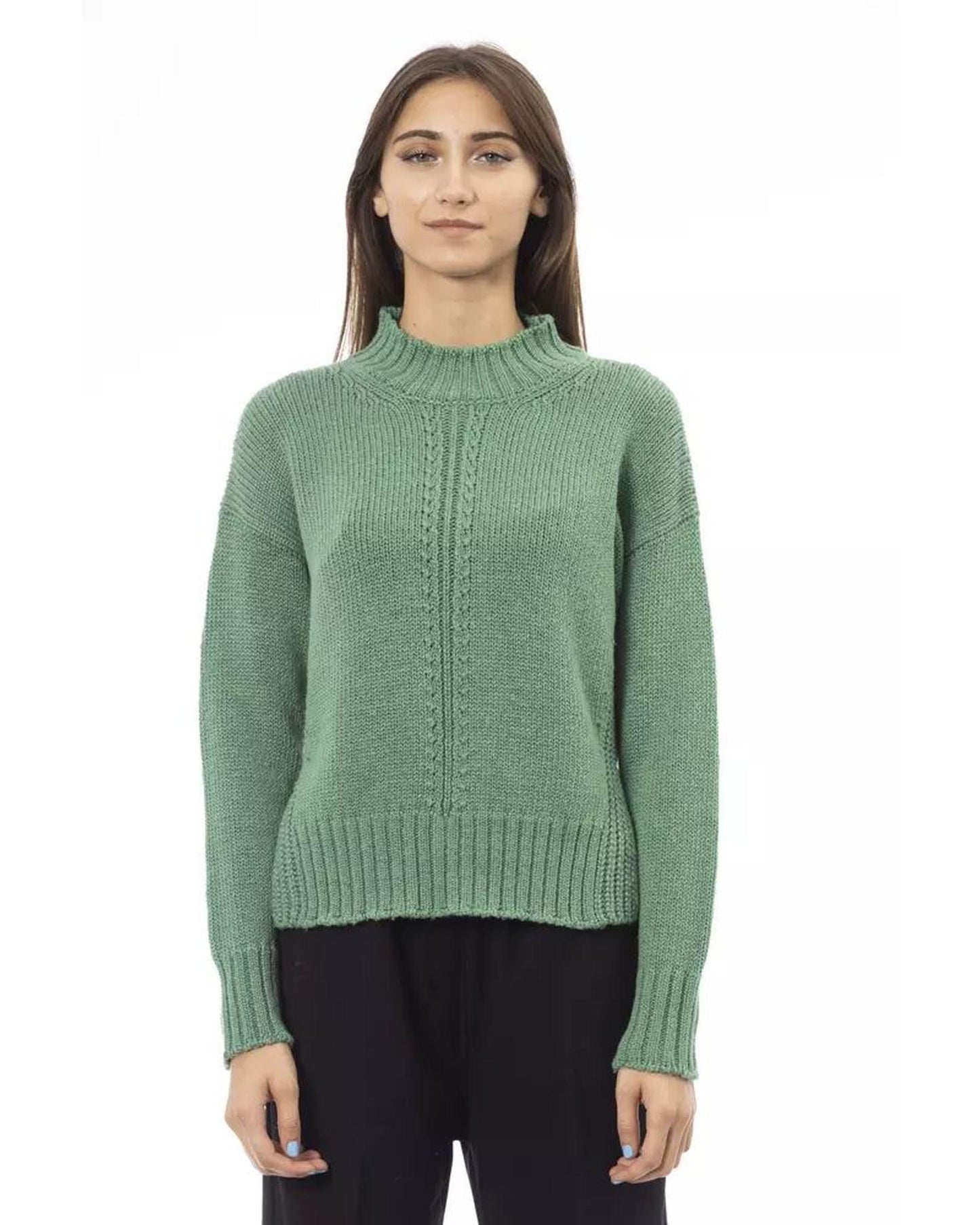 Alpha Studio Women's Green Wool Sweater - 42 IT