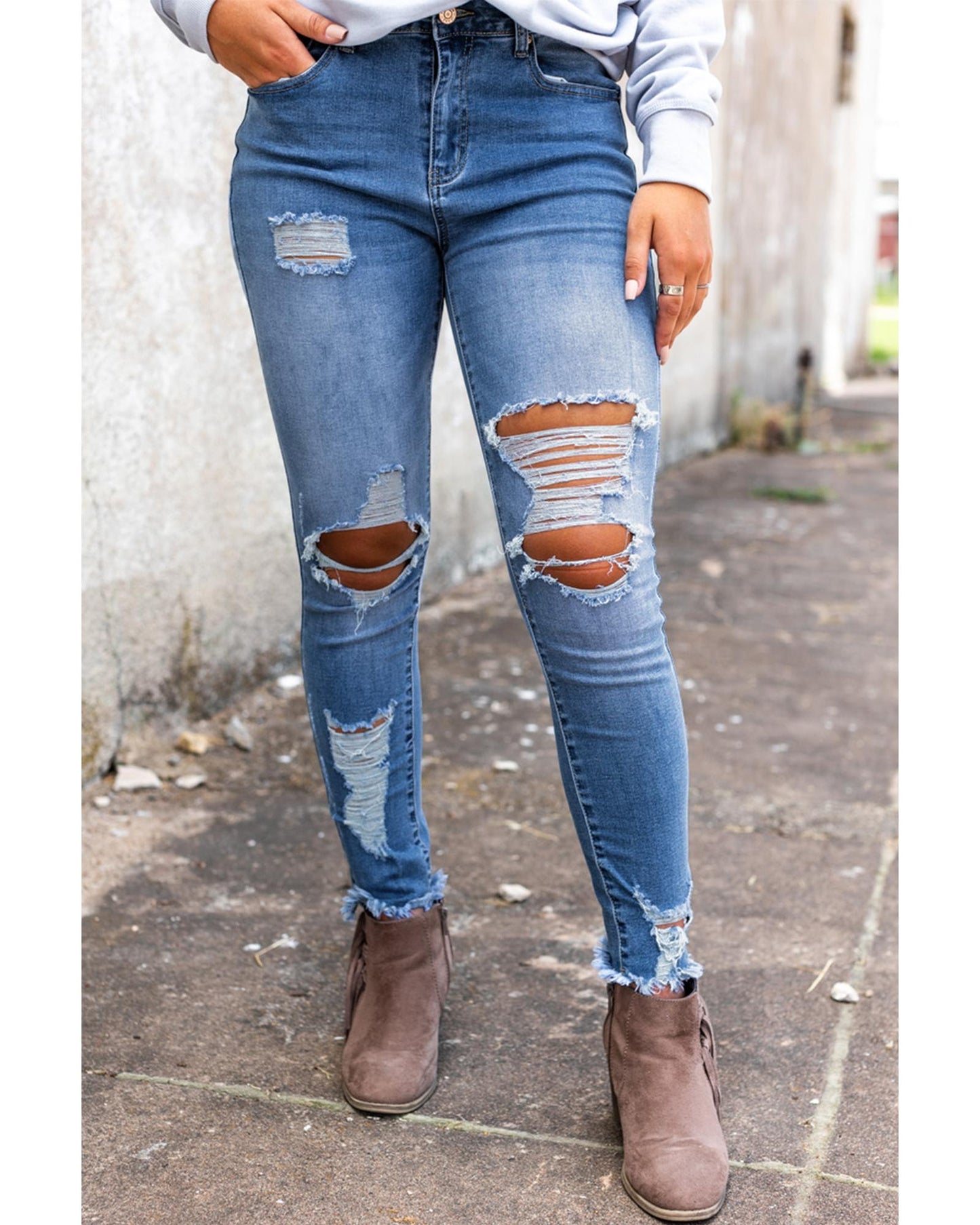 Azura Exchange Distressed Skinny Jeans - XL