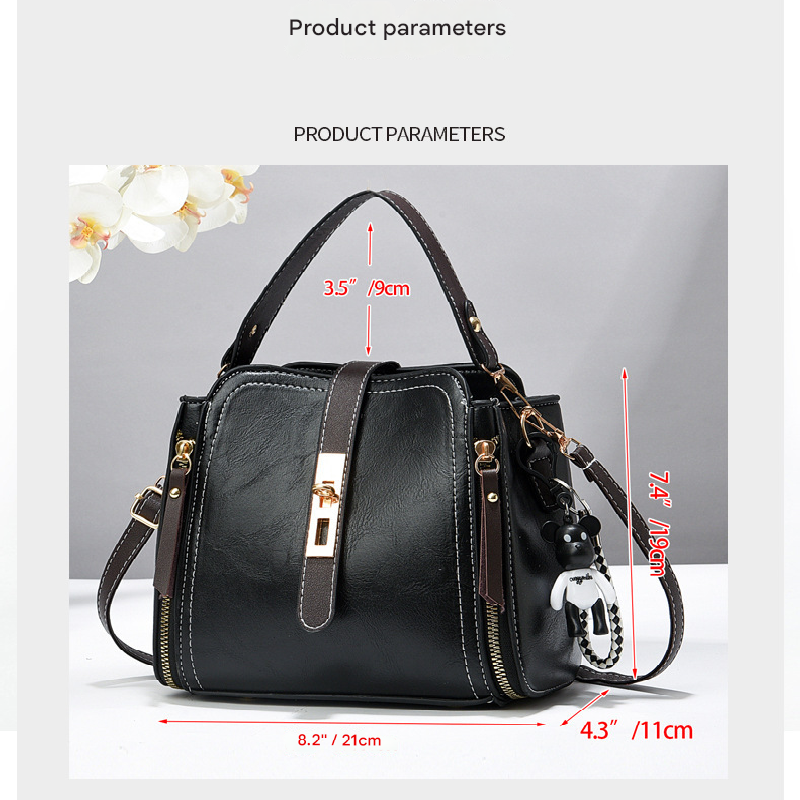 Pink Fashion Women's Bucket Bag - Summer Crossbody Shoulder Handbag with Keychain