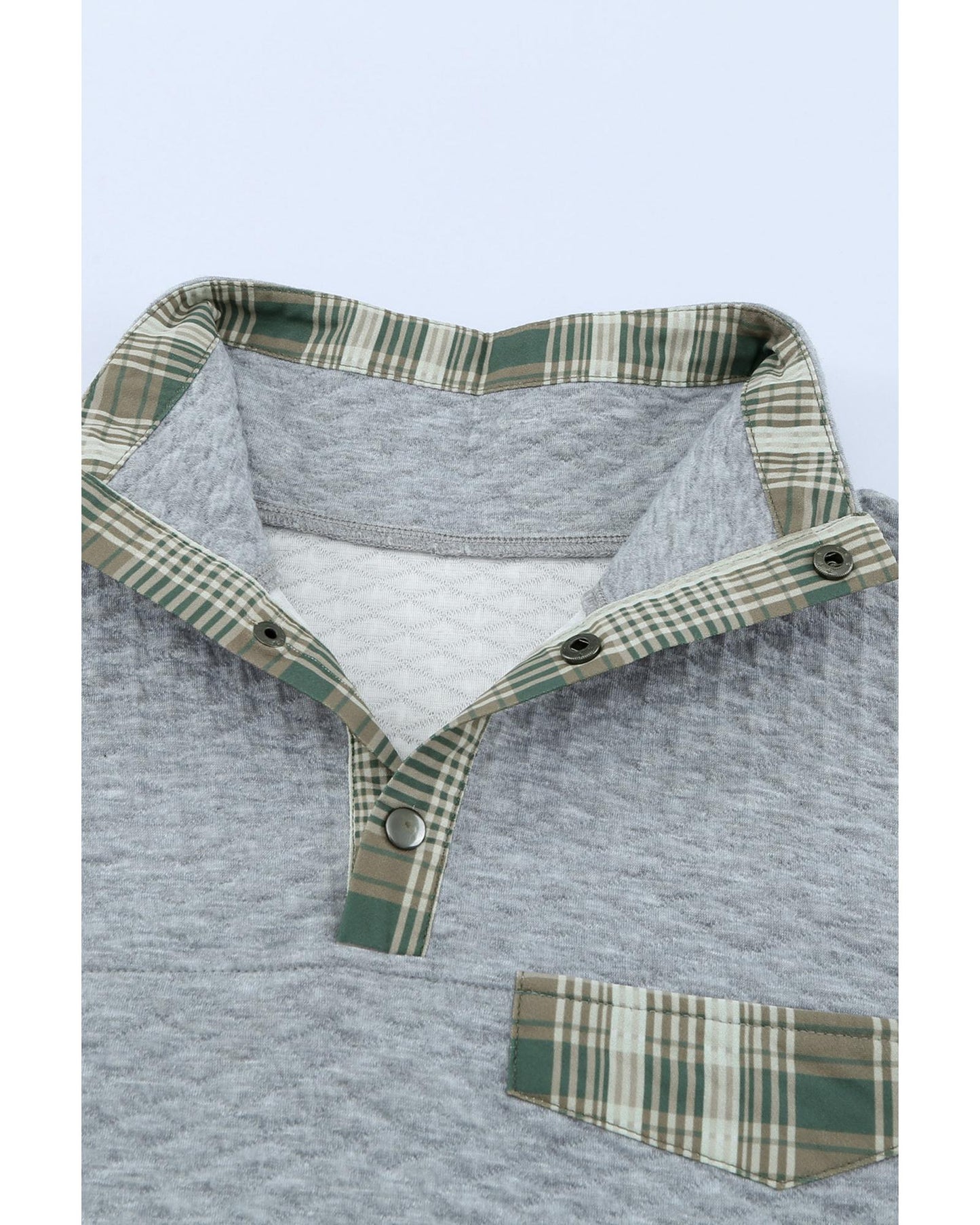Azura Exchange Quilted Plaid Elbow Patch Sweatshirt - XL
